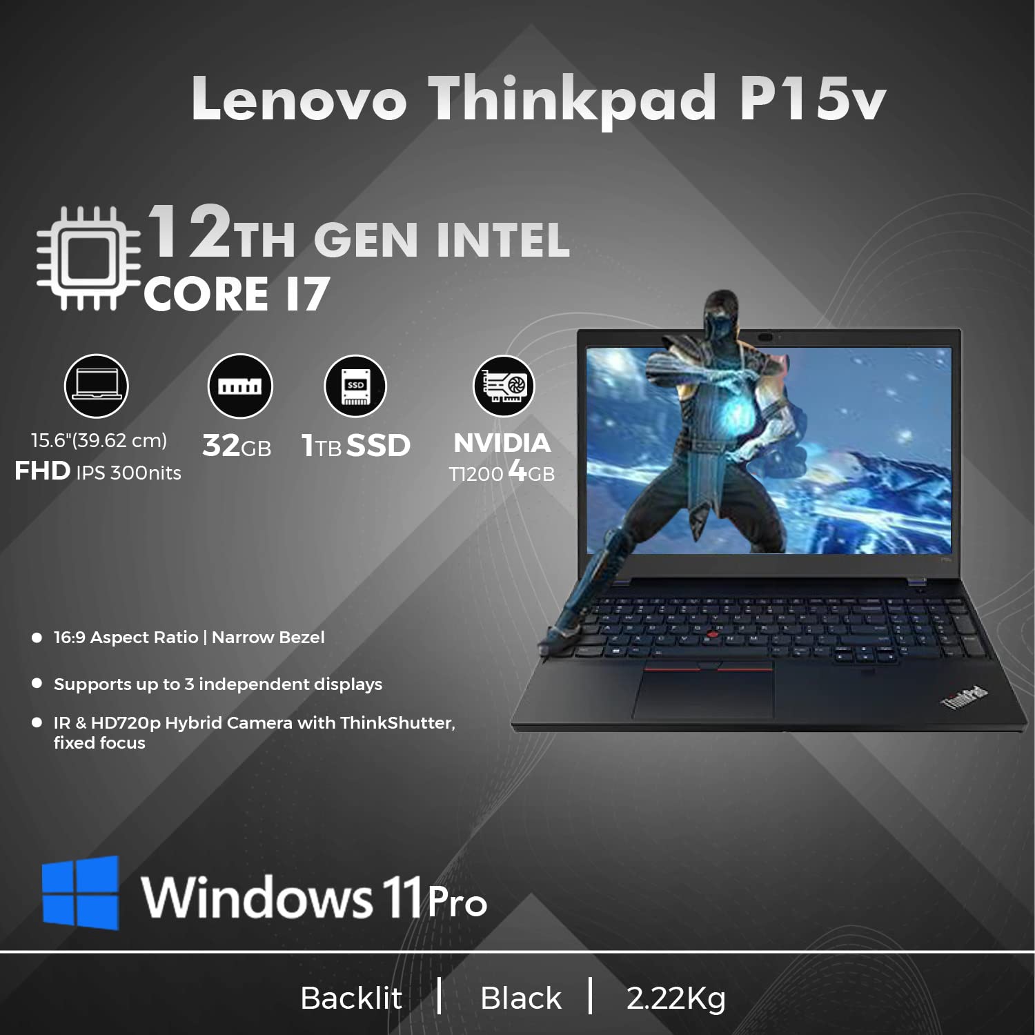 Lenovo Thinkpad P15v 12th Gen Intel Core i7 15.6